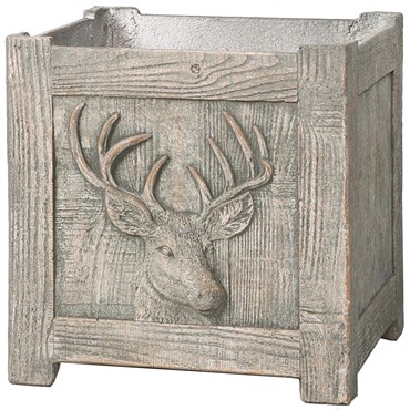 MCarr 3pc Square Deer Planter Set Barn Gray