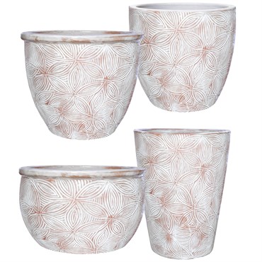 MCarr 26pc Bold Floral Planter Pallet Antique White