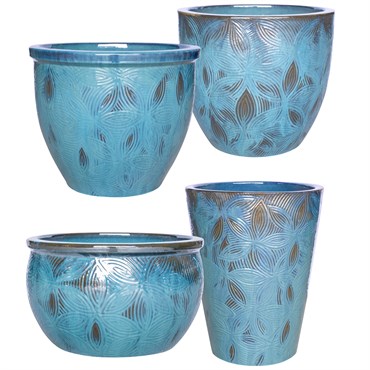 MCarr 26pc Bold Floral Planter Pallet Ultra Marine