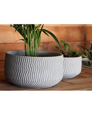 Avenue 7" Corrugated Bowl Planter GCC