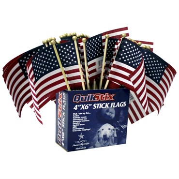 Heath 72ct 4"x6" Stick Flag with Ball Tip Display Pack with UPC