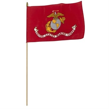 FlagZone 12"x18" Marine Corps Poly Cotton Stick