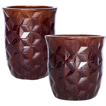 MCarr 30pc Tall Hexagon Planter Pallet Eggplant