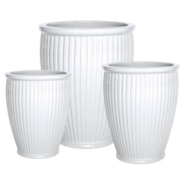 MCarr 15pc Tall Ribbed Planter Pallet White