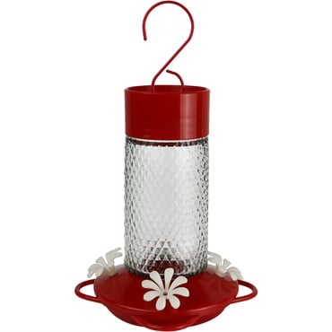 Natures Way 13oz Glass Hummingbird Feeder Charming Cherry