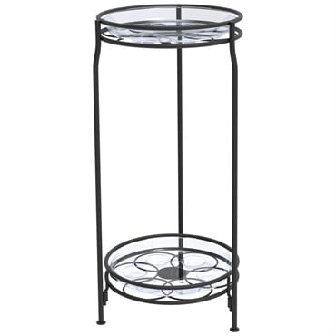 Panacea 25.5" 2 Tier Plant Stand with Heavy Duty Saucer