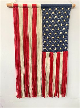 Primitive Macrame USA Flag