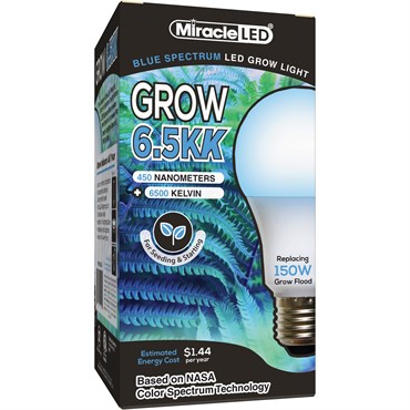 Miracle LED 6.5KK Grow Light - Blue Spectrum LED - Replaces up to 150W - Grow Bulb for Seed Starting
