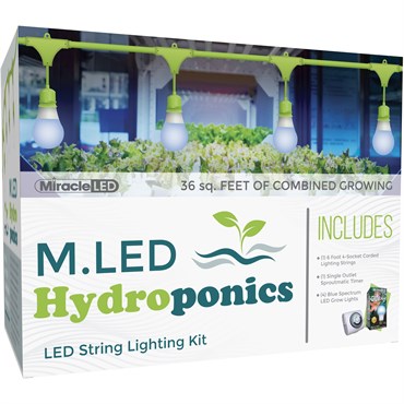 Miracle LED Hydroponics 1-Zone Grow Light Kit - 4-Socket - 6-Foot - Ultra Grow Lite - Blue Spectrum Grow Bulbs