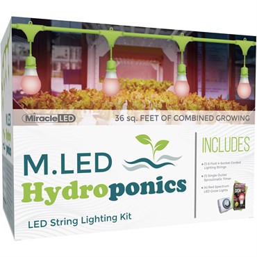 Miracle LED Hydroponics 1-Zone Grow Light Kit - 4-Socket - 6-Foot - Ultra Grow Lite - Red Spectrum Grow Bulbs