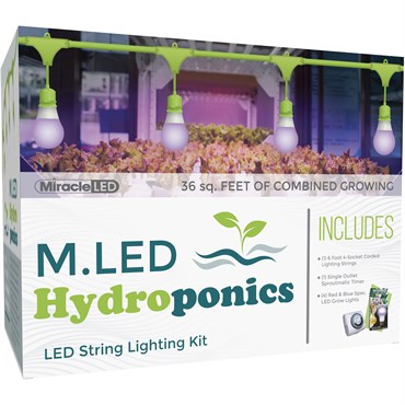 Miracle LED Hydroponics 1-Zone Grow Light Kit - 4-Socket - 6-Foot - Ultra Grow Lite - Red & Blue Spectrum Grow Bulbs