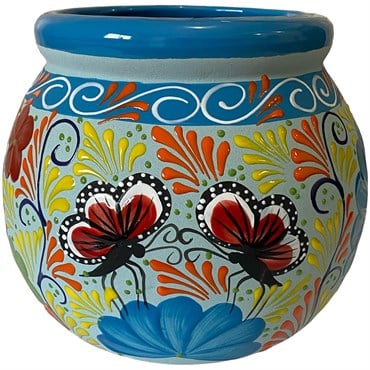 Talavera 14" Bella Especial Esfera Pot Lite Blue