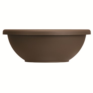 HC 22" Garden Bowl Planter Chocolate w/ Removable Drain Plugs Akro Mils