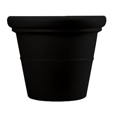HC 30" Terrazzo Round Planter w/ Heavy Rim Black Onyx Akro Mils