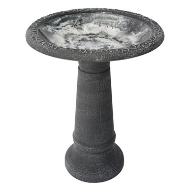 Algreen 20"x20"x20" Plastic/ Stone Composite Birdbath Gray