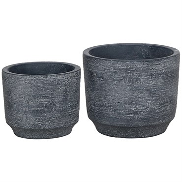 MCarr 2pc Round Planter Set Gray