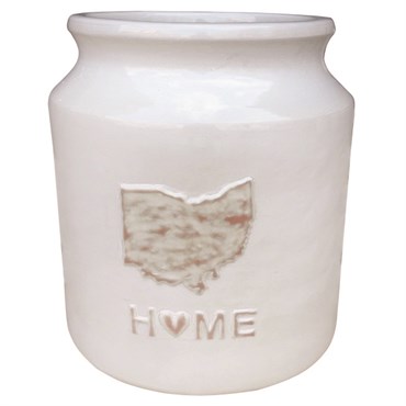 MCarr 24pc Ohio State Churn Planter Pallet Scraped White
