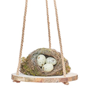 Primitve 10" Hanging Hardwood with Jute Hanger