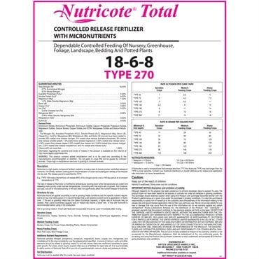 Nutricote Total 18-6-8 T270 50Lb (40/PL) (PL Min)
