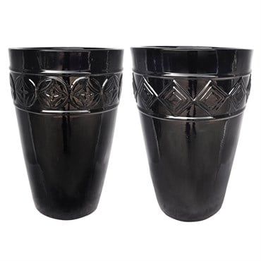 MCarr 12pc Tall Round Planter Pallet Glossy Black