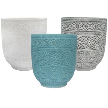 MCarr 8pc 7.5" Primitive Planter Asst Colors
