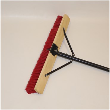 Organic Tool 24" Coarse Synthetic Push Broom with 60" Handle