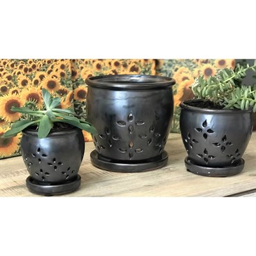 Verandah 6.0" Svr Hilo Orchid Pot
