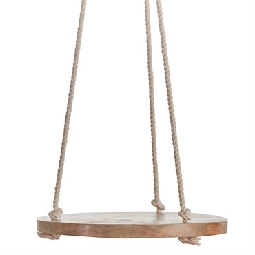 Primitive 10" Hanging Wooden Round Cotton