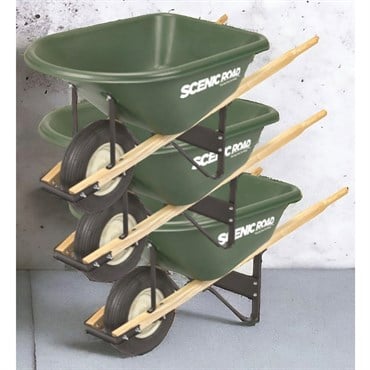 Scenic Road 6cu 1 Wheel w/ Rib Tire Wheelbarrow Green