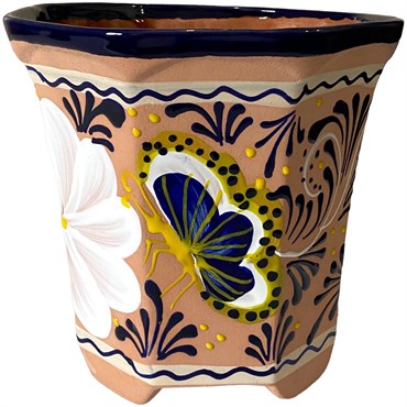 Talavera 8" Bella Especial Octagonal Pot Natural