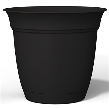 HC 10" Eclipse Pot With Attached Saucer Black