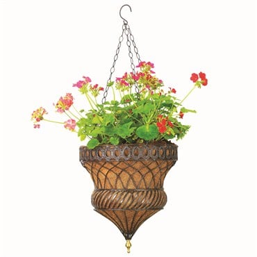 Austram 14" Queen Anne Parasol Hanging Planter Bronze