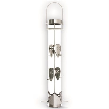 Droll Yankee 16" 6 Port Silver Nyjer Ring Pull Tube Feeder
