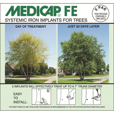 Medicap FE 5 PAK Iron 3/8" Diameter Implant 012162020109 1216202010 SYSTEMIC IRON TREE IMPLANTS PLANT NUTRIENTS