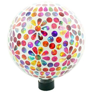VCS 10" Rainbow Flowers Glass Globe