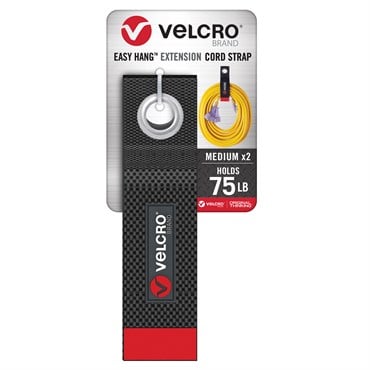 Velcro Brand 2pk 1.75"x14" Extension Cord Strap Black