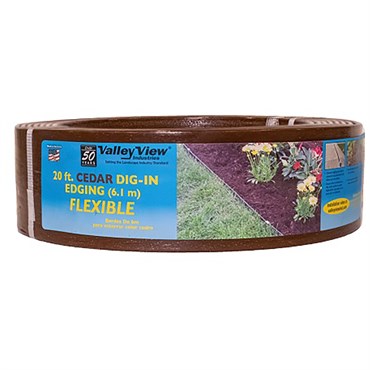 Valley View 3.5"x20' Bender Board w/5 Metal Stakes Coil Dark Brown