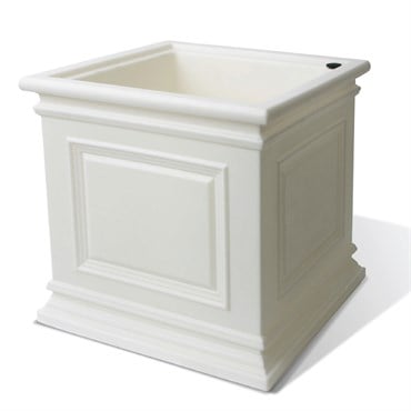 Algreen 16" Covington Cube Self Water Planter White