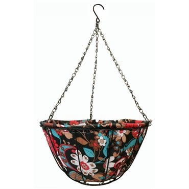 Gardener Select 12" Hanging Basket Black Red Fabric Coco Liner 6/CS