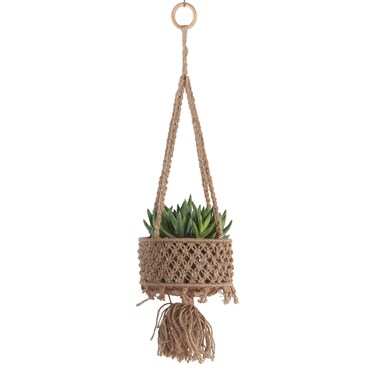 Primitive Hanging Utility Basket Jute Single Tier