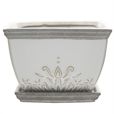 Southern Patio 6" Brentwood Planter White Finish