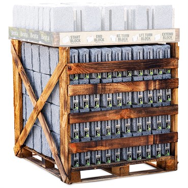 Beuta XL Block 4' Sections with 2 Landscape Spikes Greystone