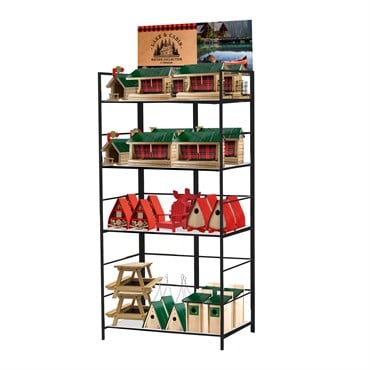 Woodlink 34pc Lake & Cabin Display Lake & Cabin Collection 3 Each Of Red Yellow Blue Green