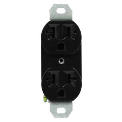 120/240 20A-Universal Duplex Outlet Black