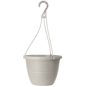 Grower Select 13.00 Everest Hanging Basket, With 22in Hanger, Cotton White, 64 per Case, 12.99n OD x 7.48in H, 2.8 Gallon