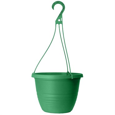 Grower Select 13.00 Everest Hanging Basket, With 22in Hanger, Green, 64 per Case, 12.99n OD x 7.48in H, 2.8 Gallon
