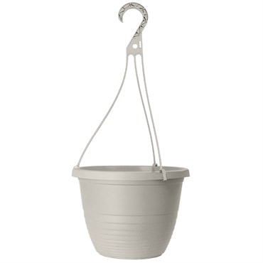 Grower Select 10.00 Everest Hanging Basket, With 18in Hanger, Cotton White, 70 per Case, 10.08in OD x 6.99in H, 1.5 Gallon
