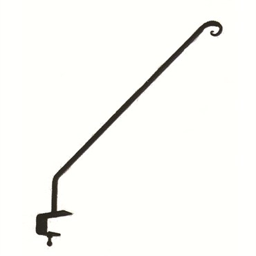 Hookery 30" Arm Plant Feeder Hook With Rail Mount Bracket