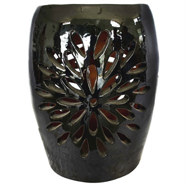 MCarr 19" Starburst Garden Stool Glossy Black