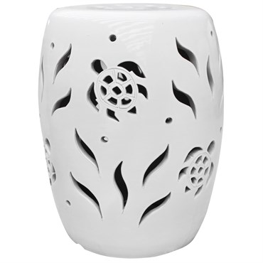 MCarr 19" Tall Sea Turtle Stool White